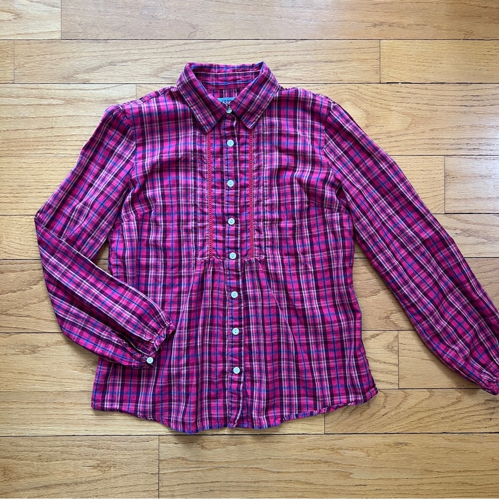 Izod Pink Plaid Button-Up Shirt